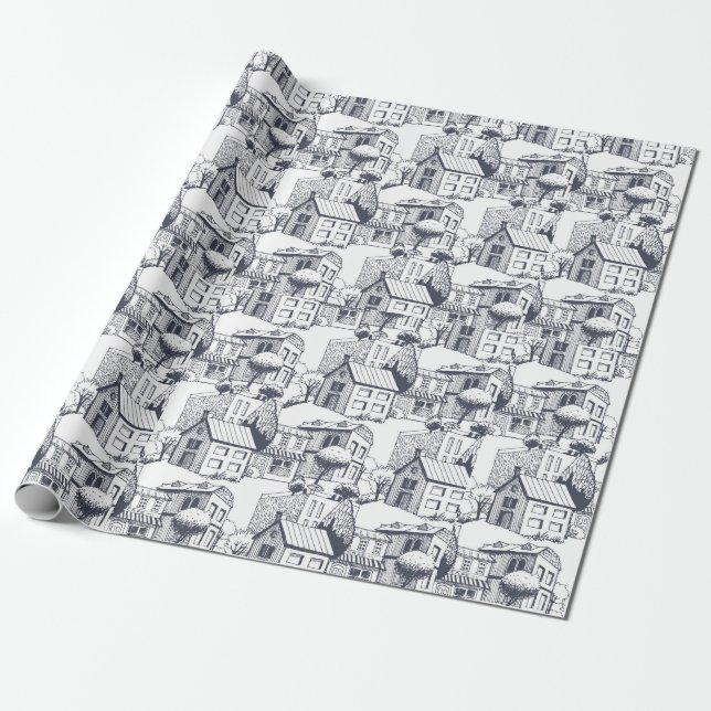 Papel De Presente House Pattern (Desenrolado)