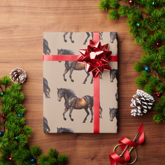 Papel De Presente Howdy Cowgirl Cowboy Western Horse (Presente de Natal)