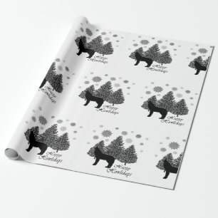 Papel De Presente Howf Happy Howlidays Leopard Pattern Snow