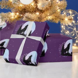 Papel De Presente Howling Night Wolf's Nocturnal Serenade
