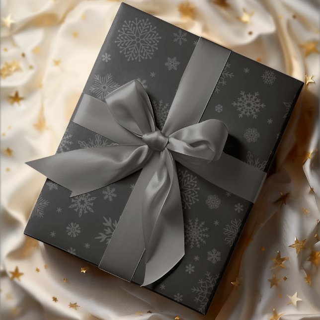 Papel De Presente Hulha Monotone Winter Snowflake (Criador carregado)