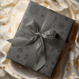 Papel De Presente Hulha Monotone Winter Snowflake