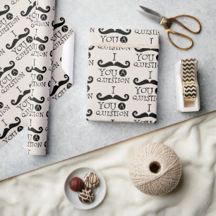 Papel De Presente Humor com bigode de creme negro