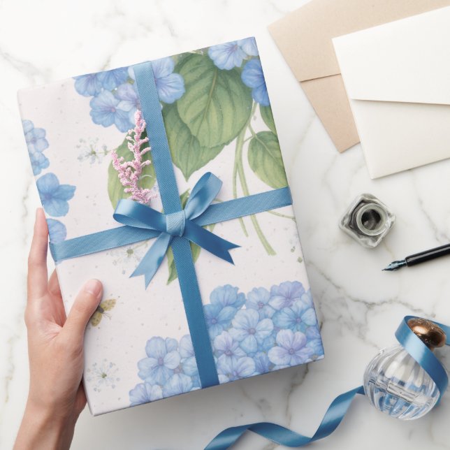 Papel De Presente Hydrangea Floral Wrapping Paper | Elegant Garden  (Presentear)