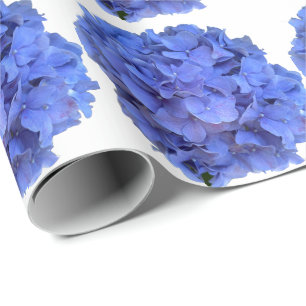 Papel De Presente Hydrangeas florais elegantes de periguito azul