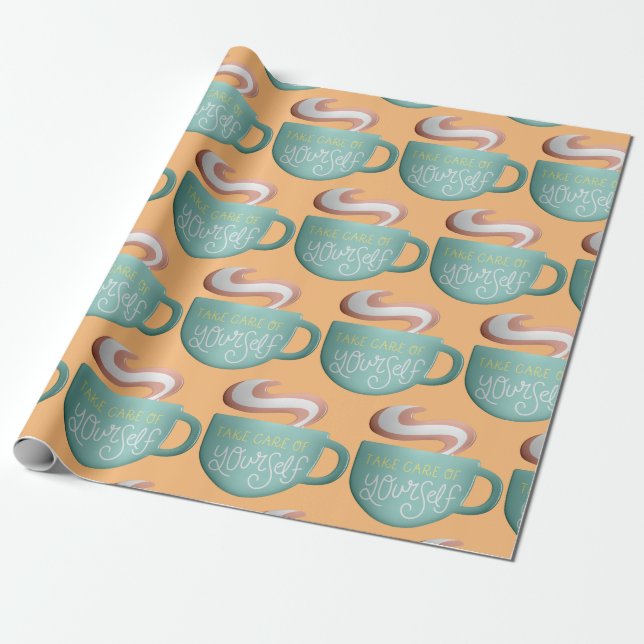 Papel De Presente Hygge Drink Self-Care Thunder_Cove (Desenrolado)