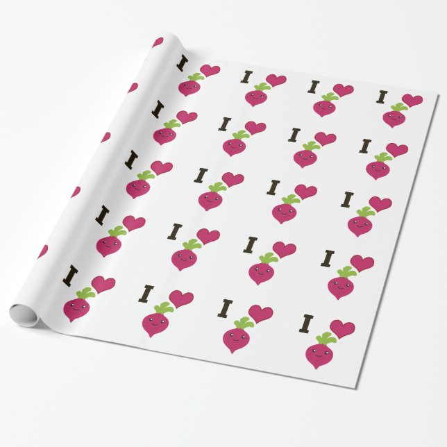 Papel De Presente I Heart Beets (Desenrolado)