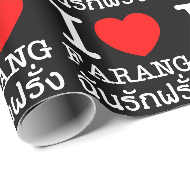 Papel De Presente I Heart (Love) Farang (Ponta do rolo)