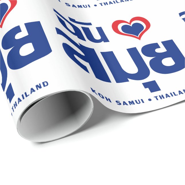 Papel De Presente I Heart (Love) Koh Samui Birmi Tailândia (Ponta do rolo)