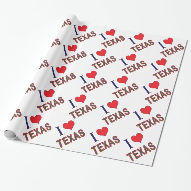 Papel De Presente I (Heart) Love Texas Bluebonnet (Desenrolado)