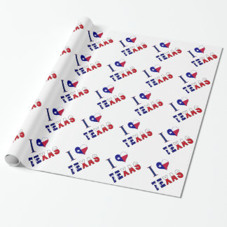 Papel De Presente I (Heart) Love Texas Flag