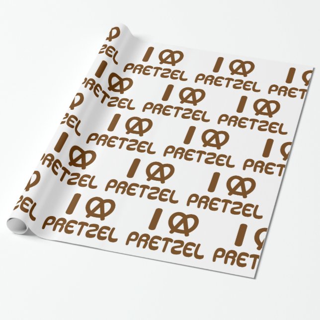 Papel De Presente I Heart Pretzel (Desenrolado)