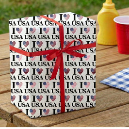 Papel De Presente I Heart The USA