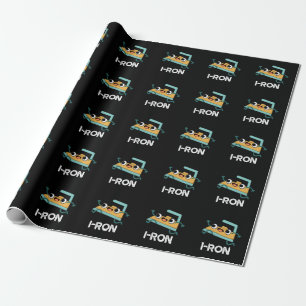 Papel De Presente I-ron Funny Running Iron Pun Dark BG