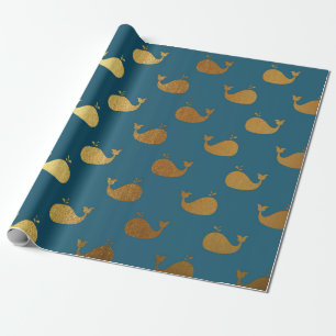 Papel De Presente Iate aquático do Vip da água do mar dourado do