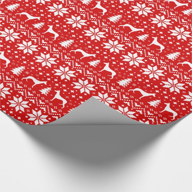 Papel De Presente Ibizan Hound Silhouettes Cães Feriado de Natal (Ponta)