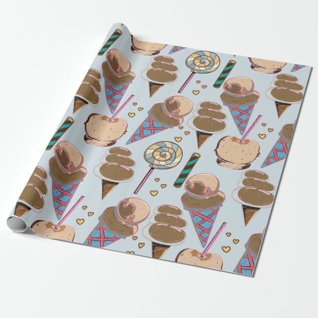 Papel De Presente Ice cream pattern | Lollies pattern | lollipop 25 (Desenrolado)