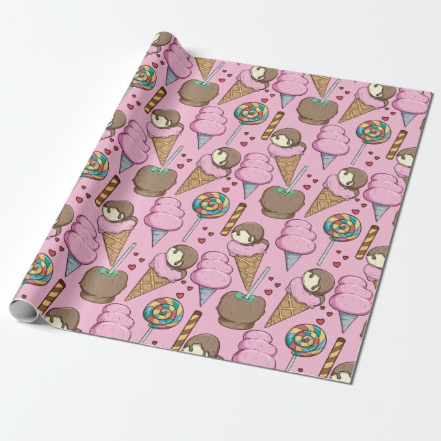 Papel De Presente Ice cream pattern | Lollies pattern | lollipop 26 (Desenrolado)
