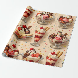 Papel De Presente Ice cream sundae premium wrapping paper