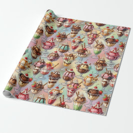 Papel De Presente Ice Cream Sundae Wrapping Paper