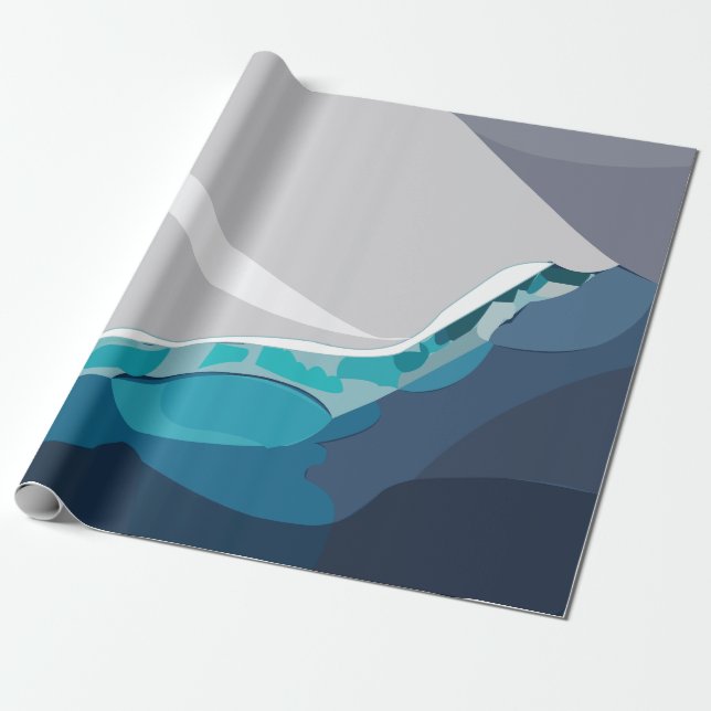 Papel De Presente Iceberg Oceano  (Desenrolado)