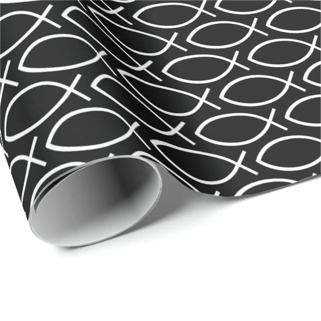 Papel De Presente Ichthys Christian Symbol Pattern (Ponta do rolo)