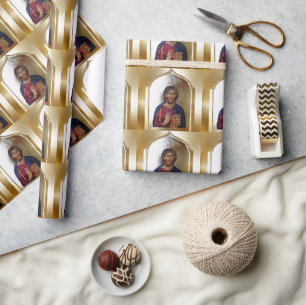 Papel De Presente Ícone De Estilo Bizantino Do Pantocrator Cristo