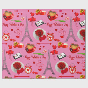 Papel De Presente Ícone Souvenir Romântico do Dia dos Namorados Mona