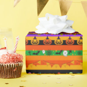 Papel De Presente Ícones com distribuição de Halloween
