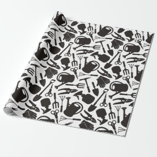 Papel De Presente Ícones de jardinagem Silhuettes