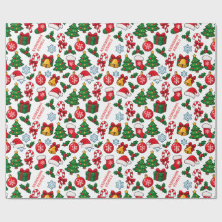 Papel De Presente Ícones Personalizados de Natal Família Padrão