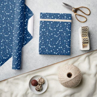Papel De Presente Icy Blue Wildflower Gift Wrap