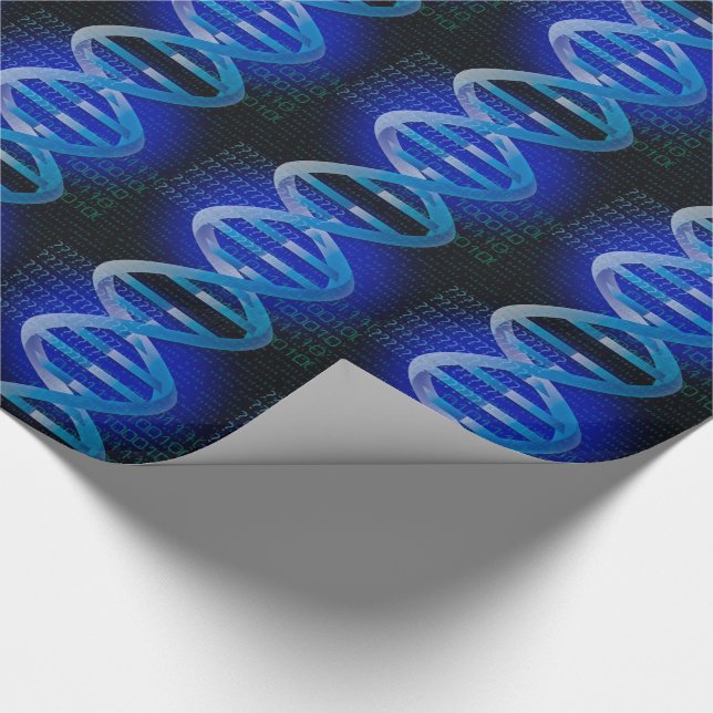 Papel De Presente ID de DNA Azul Ciência Médica (Ponta)