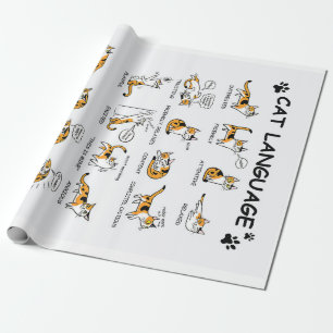Papel De Presente Idioma de Gato, Gatinho Gato Engraçado, Ideia de 