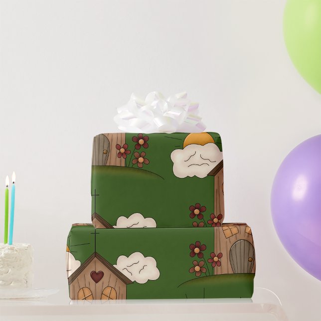 Papel De Presente Igreja Sunny com Flores Rústicas (Criador carregado)