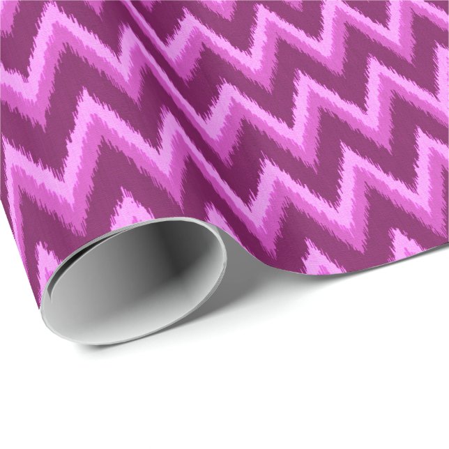 Papel De Presente Ikat Chevron Stripes - Ametist Purple e Violet (Ponta do rolo)