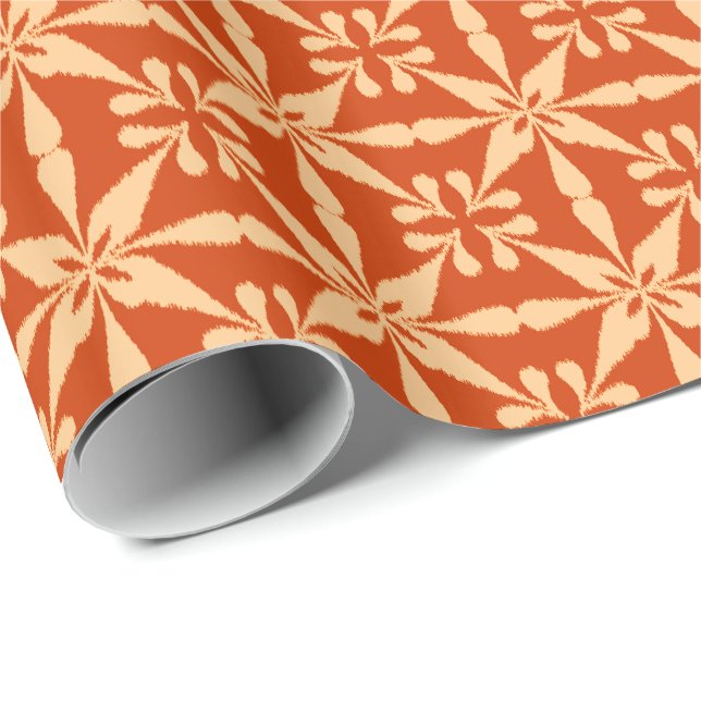 Papel De Presente Ikat Star Pattern - Mandarin Orange (Ponta do rolo)