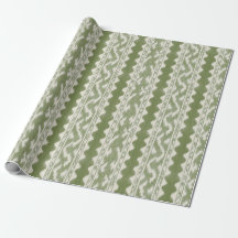 Ikat Verde Musgo, Listra Tecida em Creme
