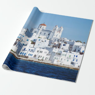 Papel De Presente Ilha de Paros com a aldeia de naoussa