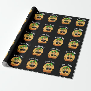 Papel De Presente Ilha do Bolo Piada Terra Pun BG Escuro