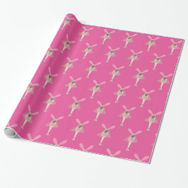 Papel De Presente Illusima Ballerina Fairy Pink Wrapper Paper