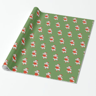 Papel De Presente Illusima Ballerina Hippo Green de Natal