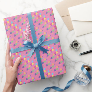 Papel De Presente illusima Corações de Amor Arco-íris