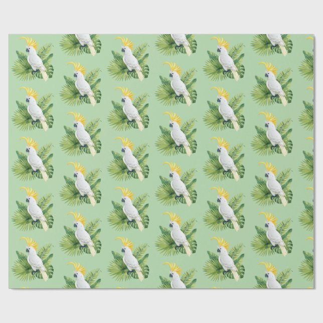 Papel De Presente Illustration of parrot cockatoo (Aberto)