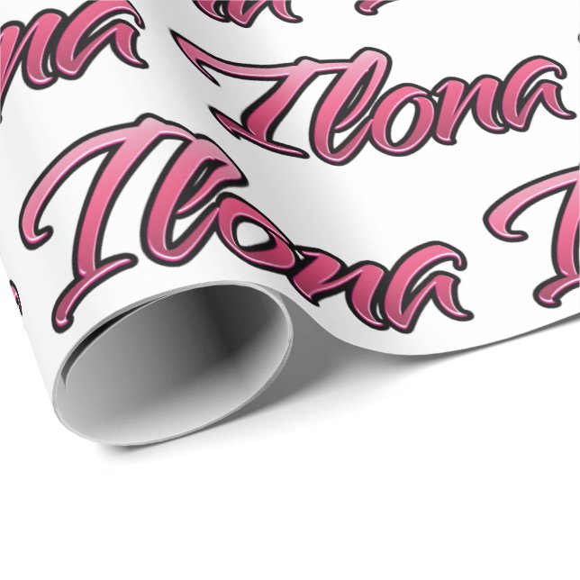 Papel De Presente Ilona faded pink personalisiertes Geschenkpapier (Ponta do rolo)