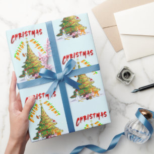 Papel De Presente Iluminação de Natal