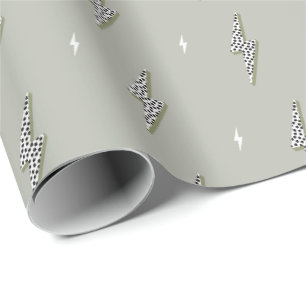 Papel De Presente iluminação verde caqui raio elétrico simples