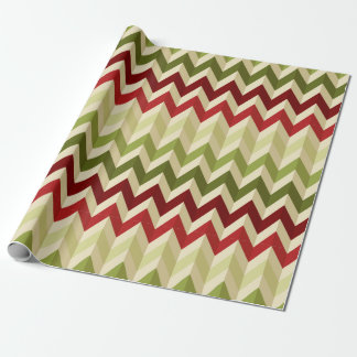 Papel De Presente Ilusão 3-D Zig Zag em cores quentes de Natal