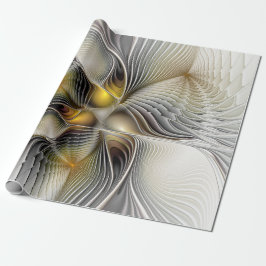 Papel De Presente Ilusão Óptica Abstrata Fractal 3D Com Profundidade