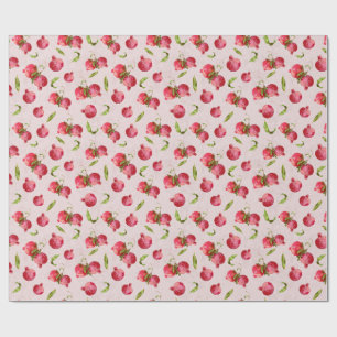 Papel De Presente Ilustração Botânica de Romã Desenhada à Mão
